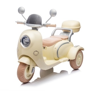 12V Ride-On Car for Kids w/ Dual Seats, Rear Adult Seat, USB, Music, Soft Start