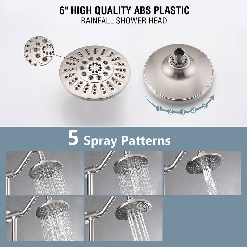 PROOX 5 Spray Shower Head with Handheld Shower Slide Bar Not included Shower Valve