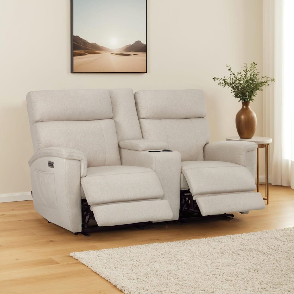 MCombo 60.2" Power Loveseat Recliner Sofa with Massage and Dual Heating, Adjustable Headrest, USB & Type C Port, Fabric
