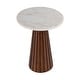 preview thumbnail 1 of 2, Dara 14 in. W Round Marble and Wood Side Table Marble and Metal