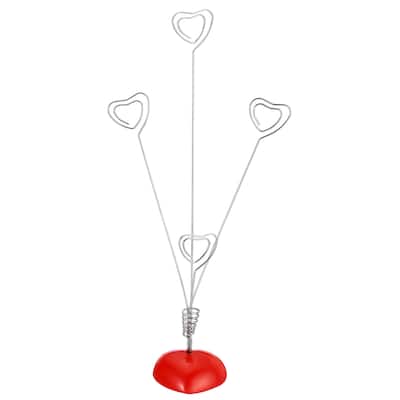 Place Card Holder, Memo Clip Holder Stand Tree Heart Shape, Red