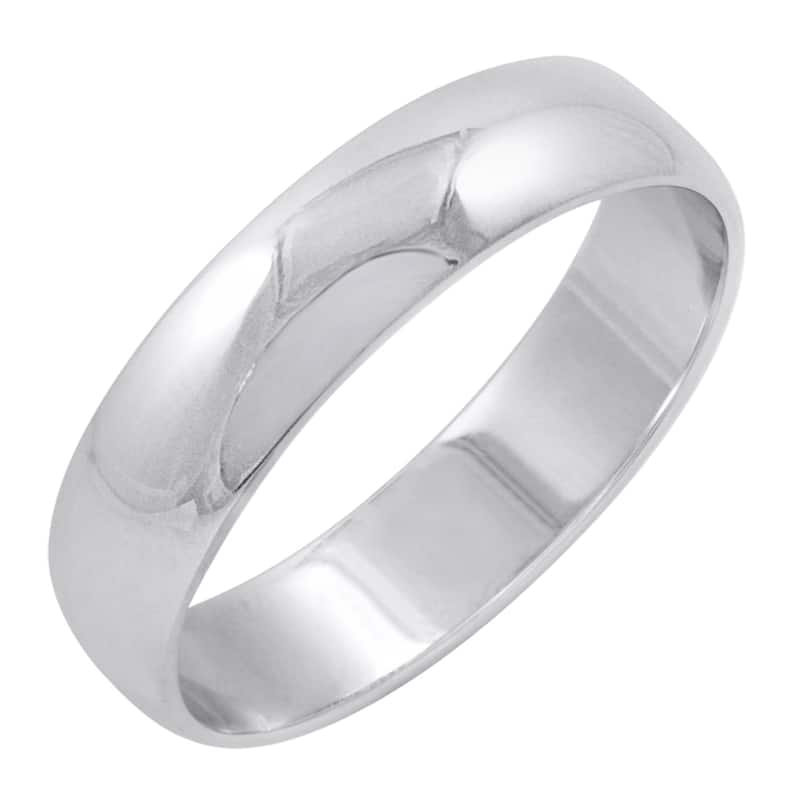 Oxford Ivy Men's 14K Gold 5mm Classic Wedding Band Available Ring Sizes 7-14 - 10.5 - White