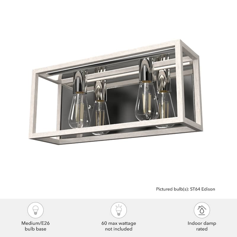 Hunter Squire Manor 2-Light Vanity Wall Light, Modern Farmhouse, Transitional - Damp Rated!