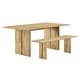 preview thumbnail 2 of 10, Amistad 72" Wood Dining Table and Bench Set Oak