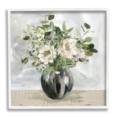 Stupell Detailed Flower Arrangement Mixed Blooms Vase Bouquet Framed Wall Art, Design by Carol Robinson