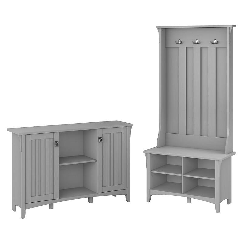 Salinas Entryway Storage Set with Hall Tree, Shoe Bench and Cabinet