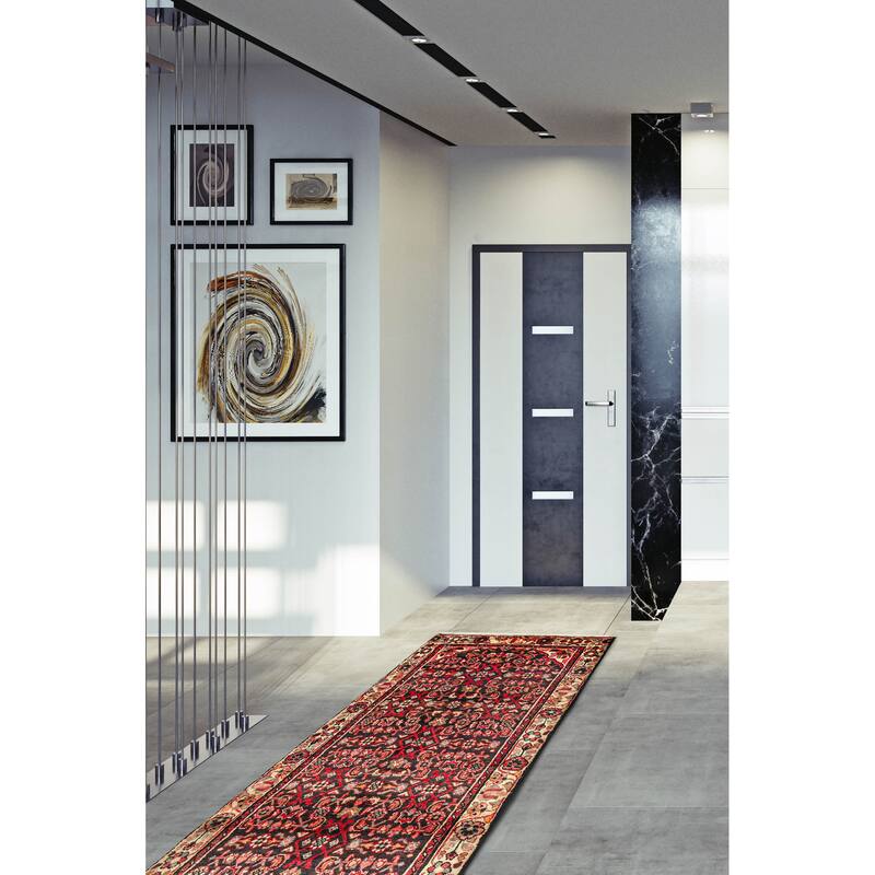 ECARPETGALLERY Hand-knotted Andelz Black Wool Rug - 3'1 x 9'4