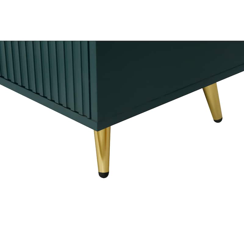 60" TV Stand Cabinet with Antique Pull Handle, Storage Cabinet and Adjustable Shelves for TVs Up to 65"