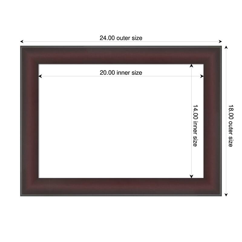 Grand Narrow Framed Dry Erase Magnetic Board - 24 x 18 in - Grand Cherry Narrow