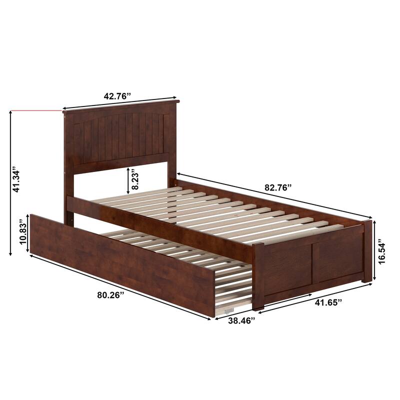 Nantucket Bed with Footboard and Twin Extra Long Trundle