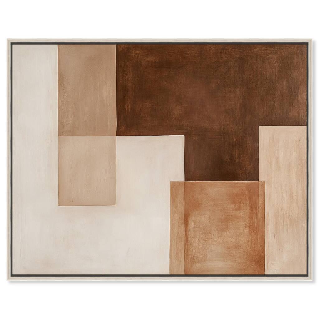 Cream and Brown Panels II Canvas by Art Remedy