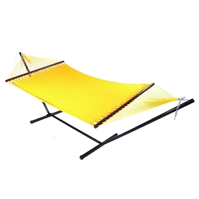 Sunnydaze Large 2-Person Rope Hammock with Spreader Bar & Hammock Stand