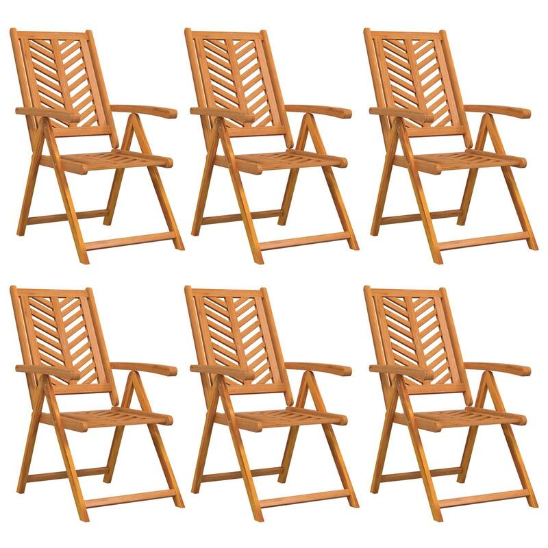 vidaXL Patio Chair Reclining Chair Seating Outdoor Furniture Solid Wood Acacia - 22.4 x 28 x 35.4
