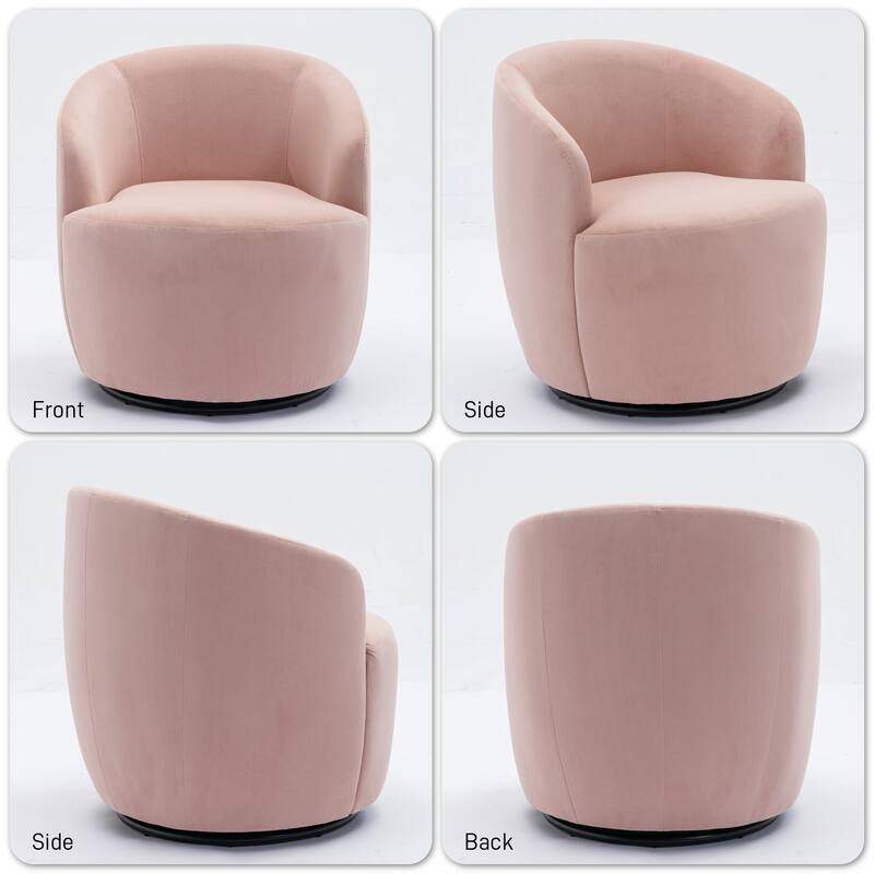 Ouyessir Modern Teddy Upholstered Swivel Barrel Chair(Set of 2)