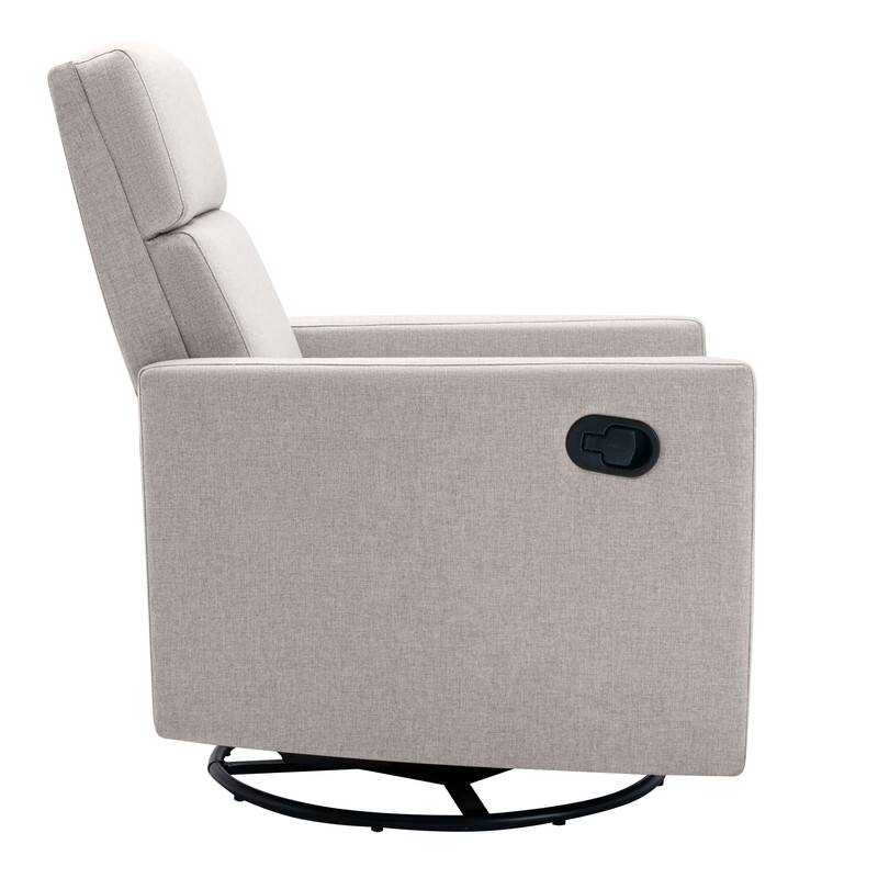 Modern Linen Rocker Plush Seating Glider Swivel Recliner Chair