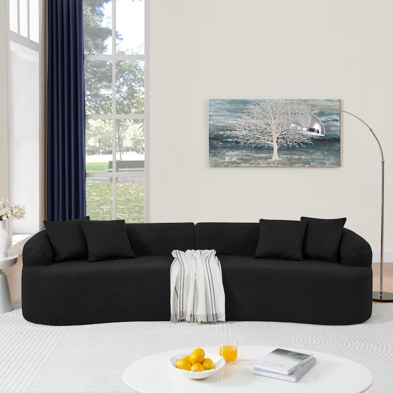 GDFStudio - Ami Curved Compressed Modular Sectional Sofa in Lamb's Wool Fabric