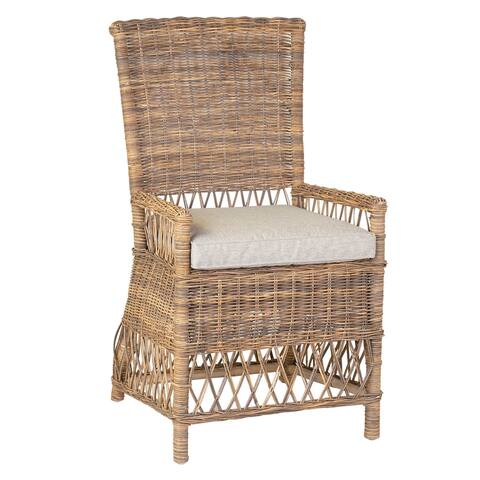 Rattan Cushioned High Back Dining Chair