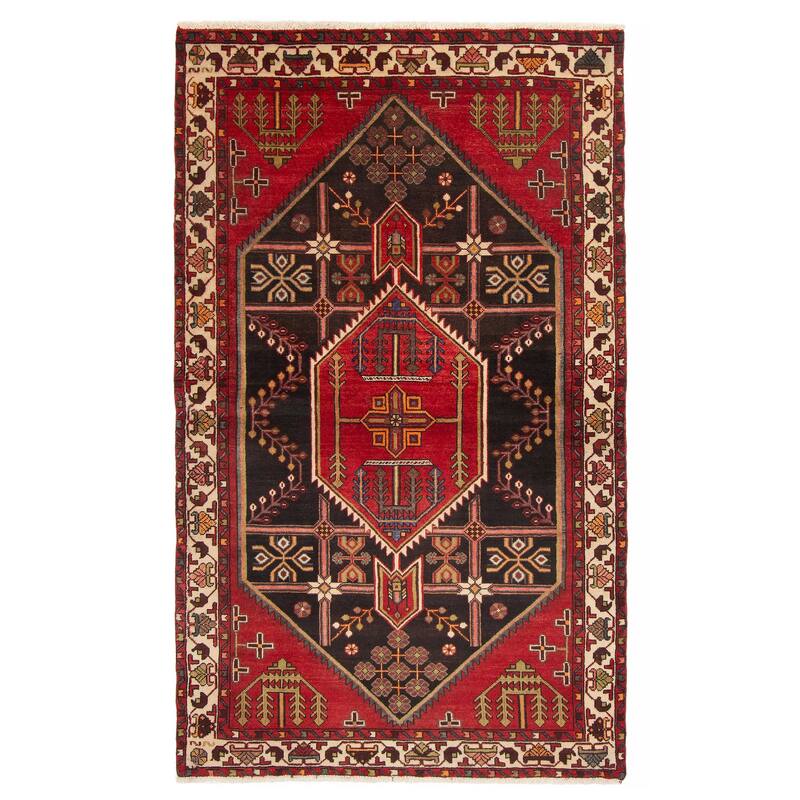 ECARPETGALLERY Hand-knotted Anadol Black Wool Rug - 4'2 x 6'10