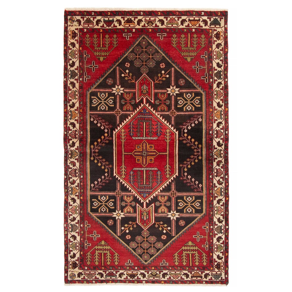 ECARPETGALLERY Hand-knotted Anadol Black Wool Rug - 4'2 x 6'10