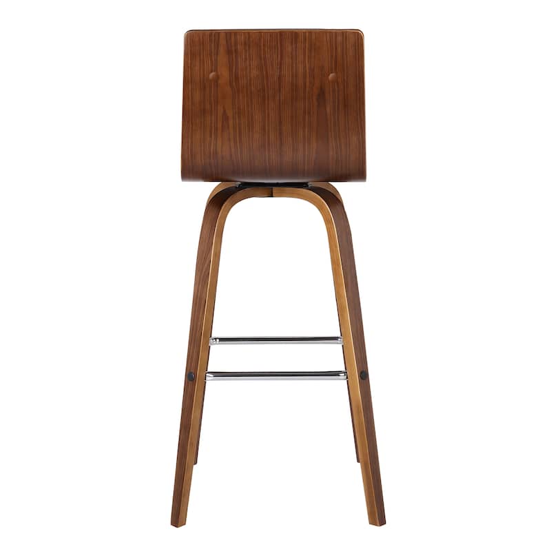 Skara Mid-Century Swivel Counter Stool, Upholstered Counter Height Chair with Bentwood Legs