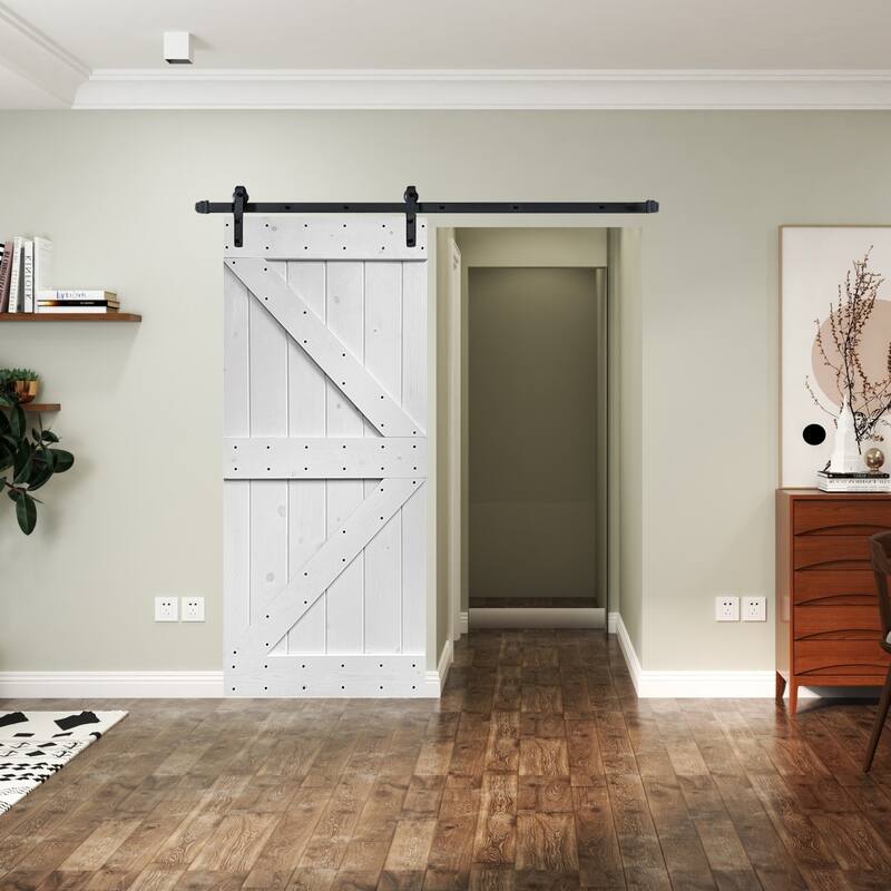 Coast Sequoia 36in x 84in K Series Pine Wood Sliding Barn Door With Hardware Kit