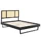 Kelsea Cane and Wood King Platform Bed With Angular Legs - On Sale ...