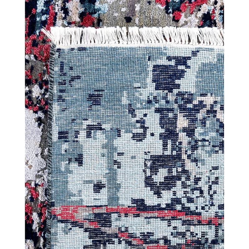 Ikat One-of-a-Kind Hand-Knotted Area Rug, Blue - 8' 2" x 10' 1"