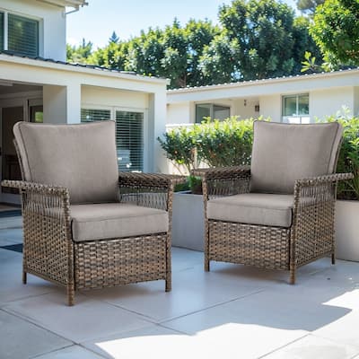 Gymojoy Outdoor Swivel Glider Chair Set of 2 - Brown