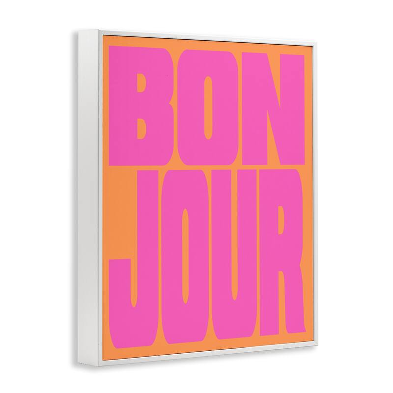 Stupell Bonjour Pink & Orange Framed Giclee Art Design By House of Lulu