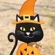 preview thumbnail 55 of 84, Glitzhome Halloween LED Ghost Cat Pumpkin Nutcracker Yard Stakes Standing Sign Hanging Decor