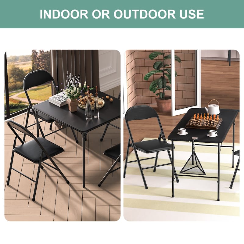 Faux Leather Padded Stackable Folding Chair Folding Chair Set