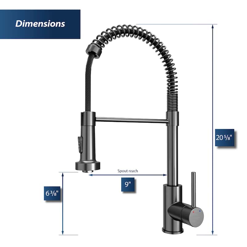 Karran Kadira Single-Handle Pull-Down Sprayer Kitchen Faucet