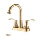 preview thumbnail 6 of 15, PROOX 4-inch Swivel Spout Centerset 3-hole Bathroom Faucet with Pop-up Drain Brushed Gold