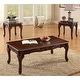 preview thumbnail 8 of 8, Mariefey Traditional Solid Wood 48-inch 3-Piece Coffee and and Side Table Set by Furniture of America Dark Cherry