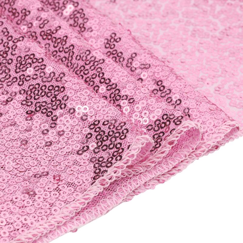 1 Pack Table Runners, Glitter Sequin Fabric Runner Shiny Table Decorations - Rose Pink - 12x108 Inch
