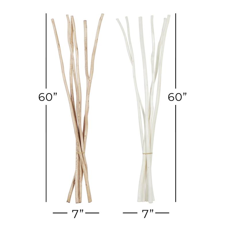 Dried Plant Pigeon pea Tall Sticks Home Decor Natural Foliage - Set of 2 White - Roche River Decor