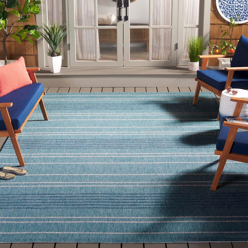 SAFAVIEH Courtyard Jeannet Indoor/Outdoor Stripe Rug