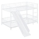 preview thumbnail 7 of 38, Twin over Twin Size Metal Bunk Bed with Slide & Guardrails