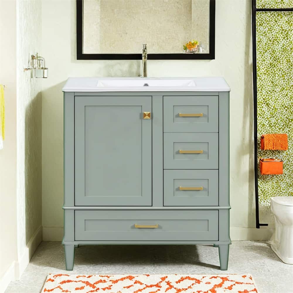 30" Bathroom Vanity,Modern Bathroom Cabinet with Sink Combo Set