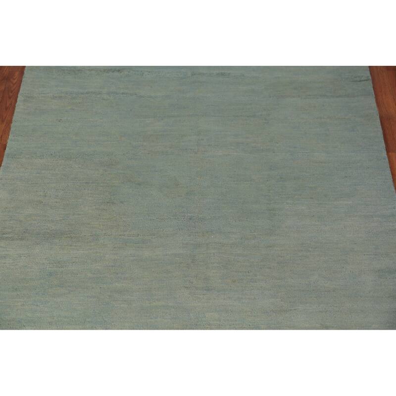 Light Green & Blue Modern Gabbeh Oriental Rug Handmade Wool Carpet - 4'8" x 6'4"