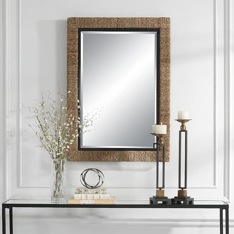 Uttermost Island Braided Straw Mirror - 29.5"x 41.375"