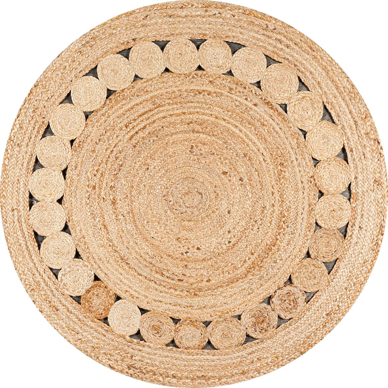 JONATHAN Y Eden Round Natural Jute Boho Circle Area Rug - 6' Round