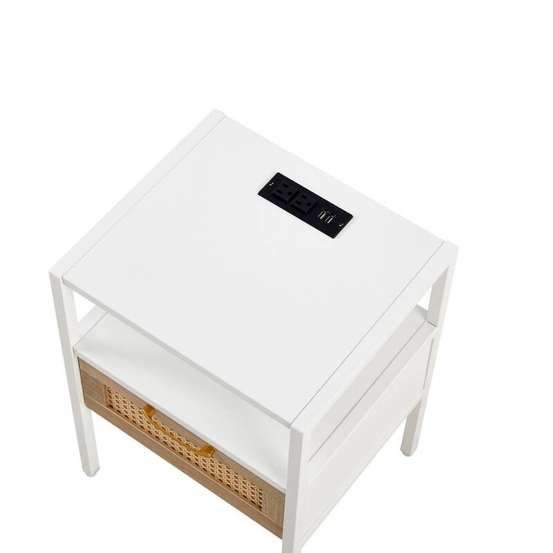1-Piece or 2-Piece 15.75" Rattan Side Table