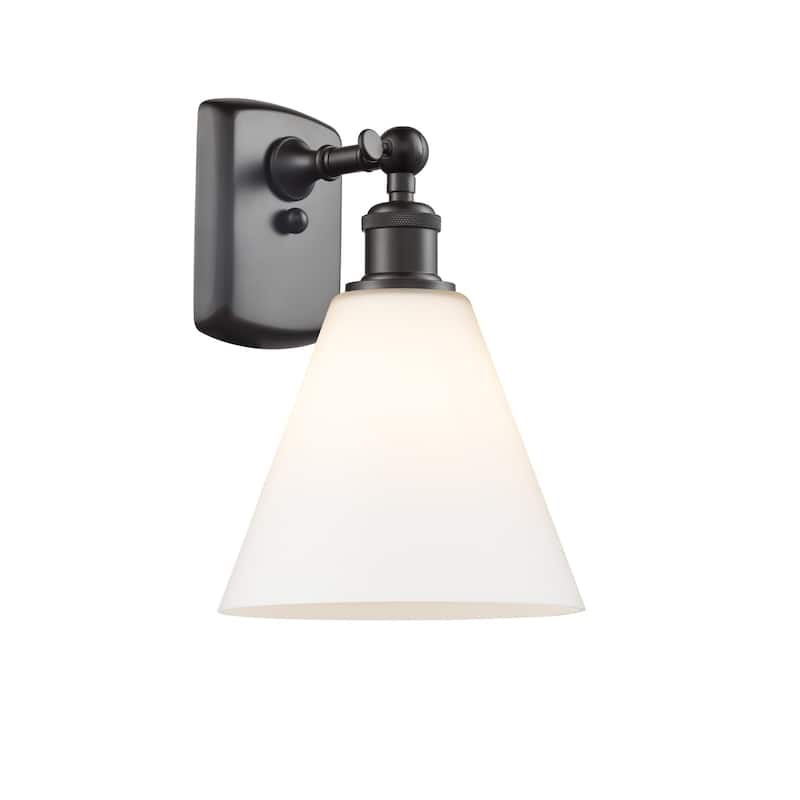 Innovations Lighting 516-1W-11-8 Berkshire Sconce Berkshire 11" Tall - Oil Rubbed Bronze / Matte White