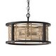 preview thumbnail 4 of 5, Rico 4-light Flat Black Convertible Pendant/ Semi-Flush Mount