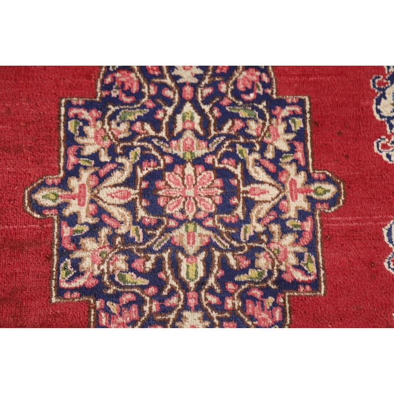 Geometric Kerman Persian Vintage Area Rug Handmade Wool Carpet - 2'10"x 4'7"
