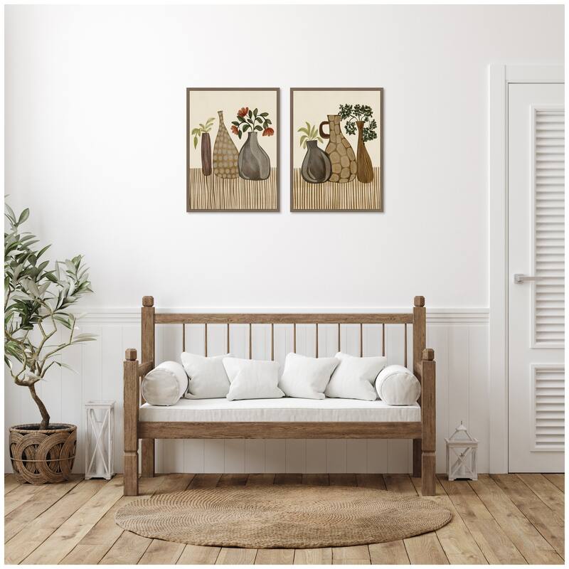 Kate and Laurel Rustic Stilllife 2 Piece Framed Canvas Wall Art Set by Nikita Jariwala