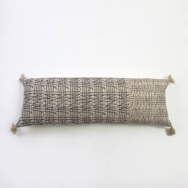 Mura Brown Cotton Extra Long Bolster Pillow