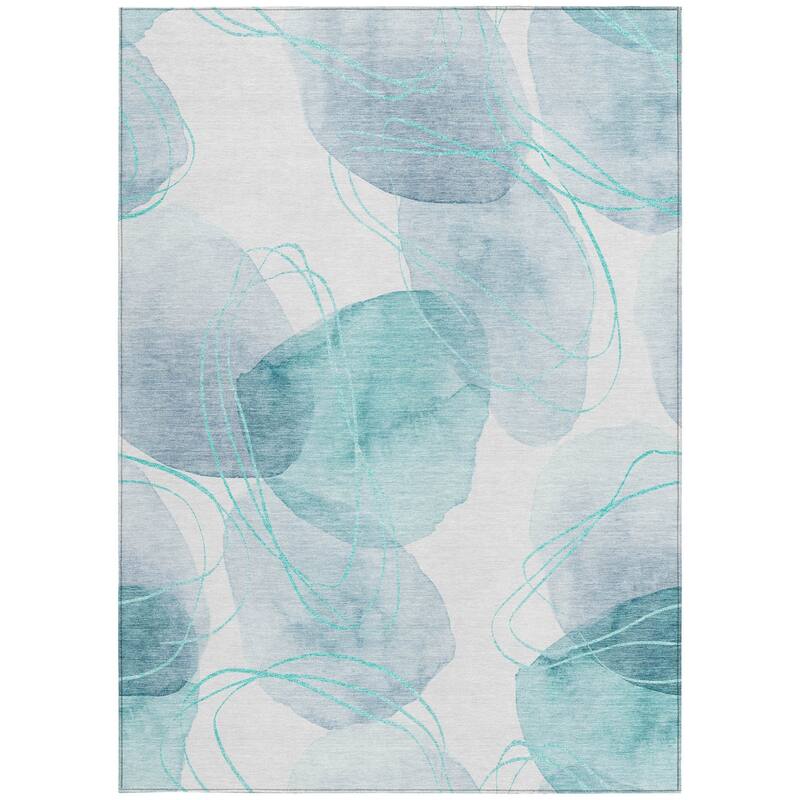 Fara Modern Art-Inspired Weather Resistant Sleek Contemporary Outdoor Rug