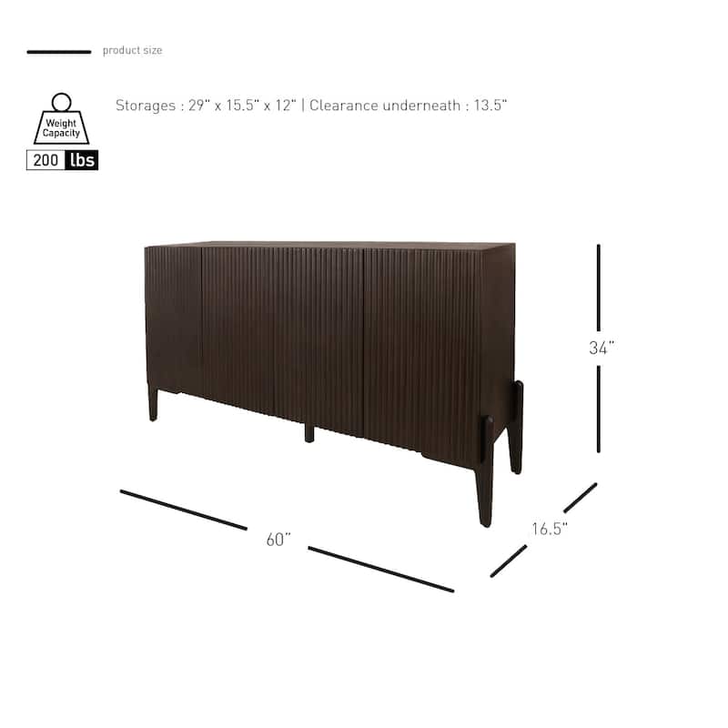 NPD Furniture Baylor 60" Wide 4-Door Sideboard
